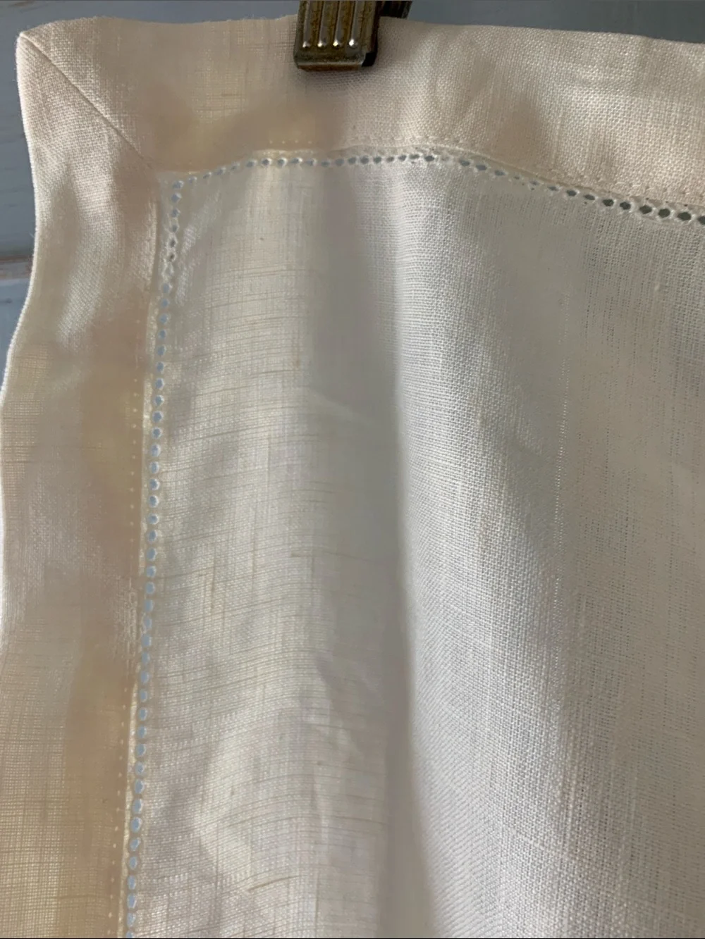 Pottery Barn 100% Linen Cream Table Runner 108”x16 Never Used